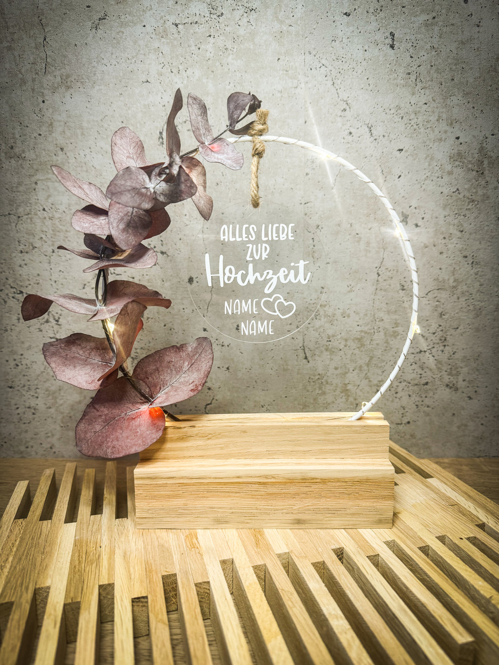 Personalisierter Hochzeitsbogen mit Namen - Handgefertigtes Geschenk zur Hochzeit & Hochzeitstag