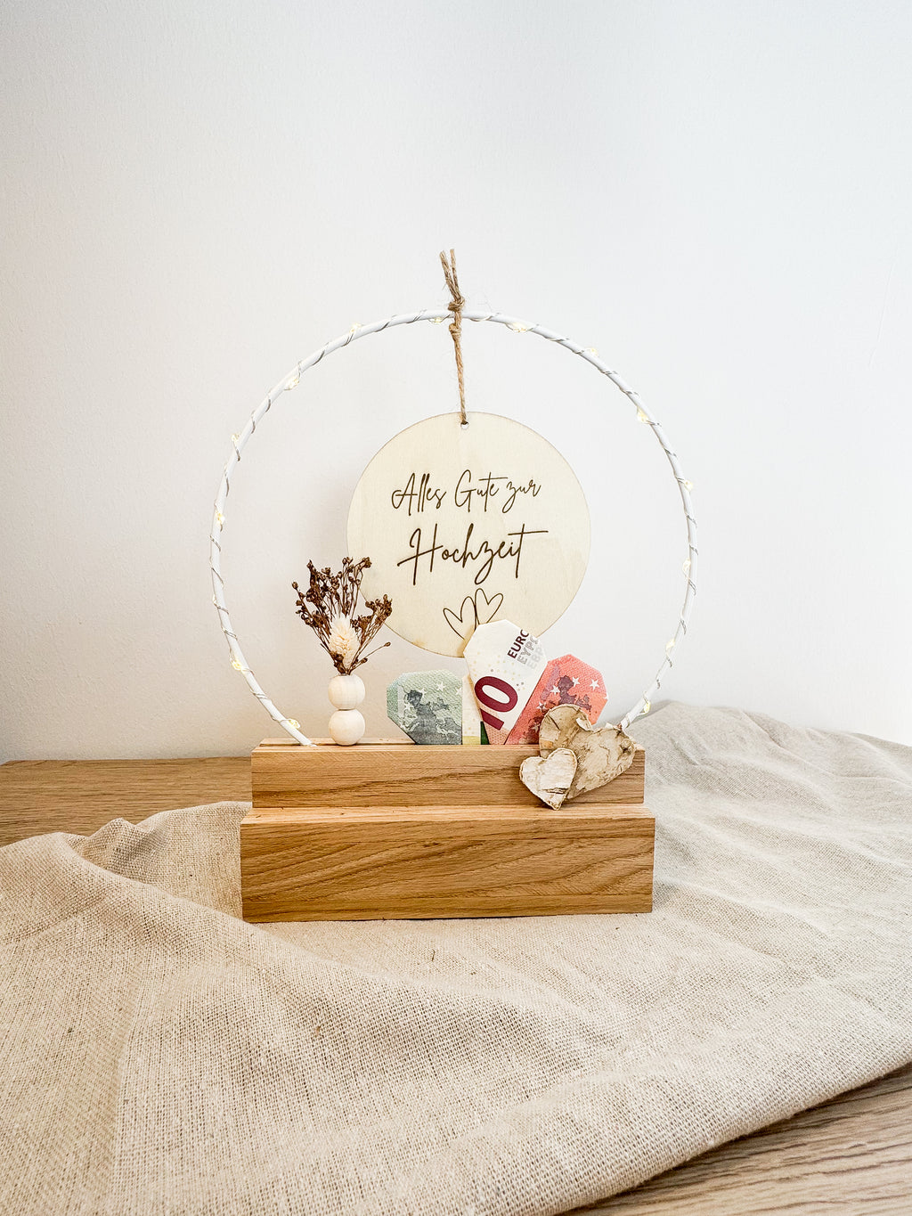 Hochzeitsgeschenk - Handgefertigter Tischbogen zur Hochzeit, Silberhochzeit & Goldenen Hochzeit