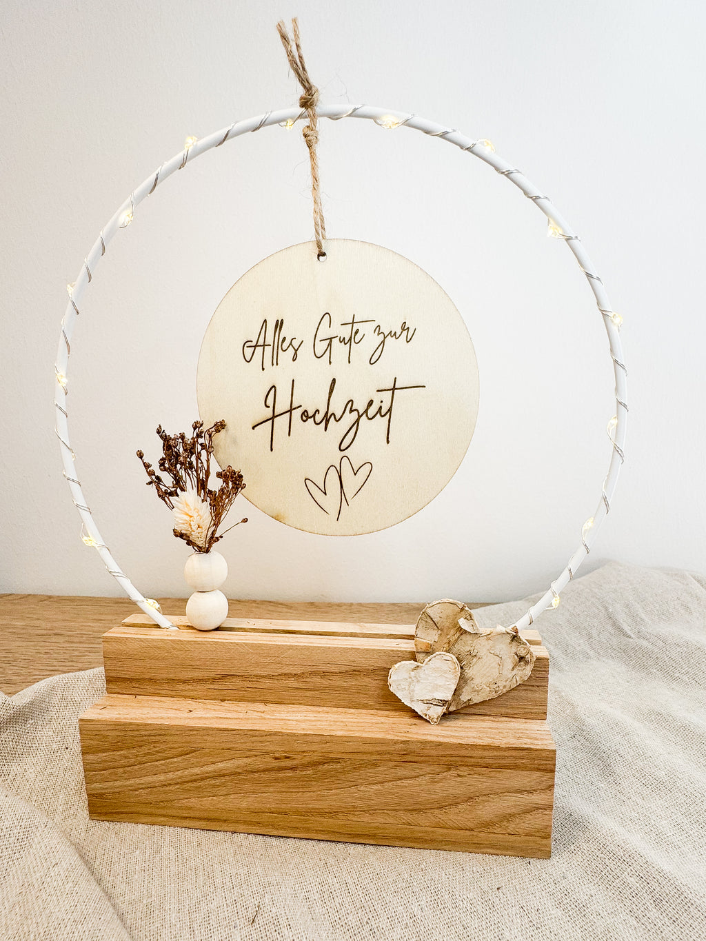 Hochzeitsgeschenk - Handgefertigter Tischbogen zur Hochzeit, Silberhochzeit & Goldenen Hochzeit