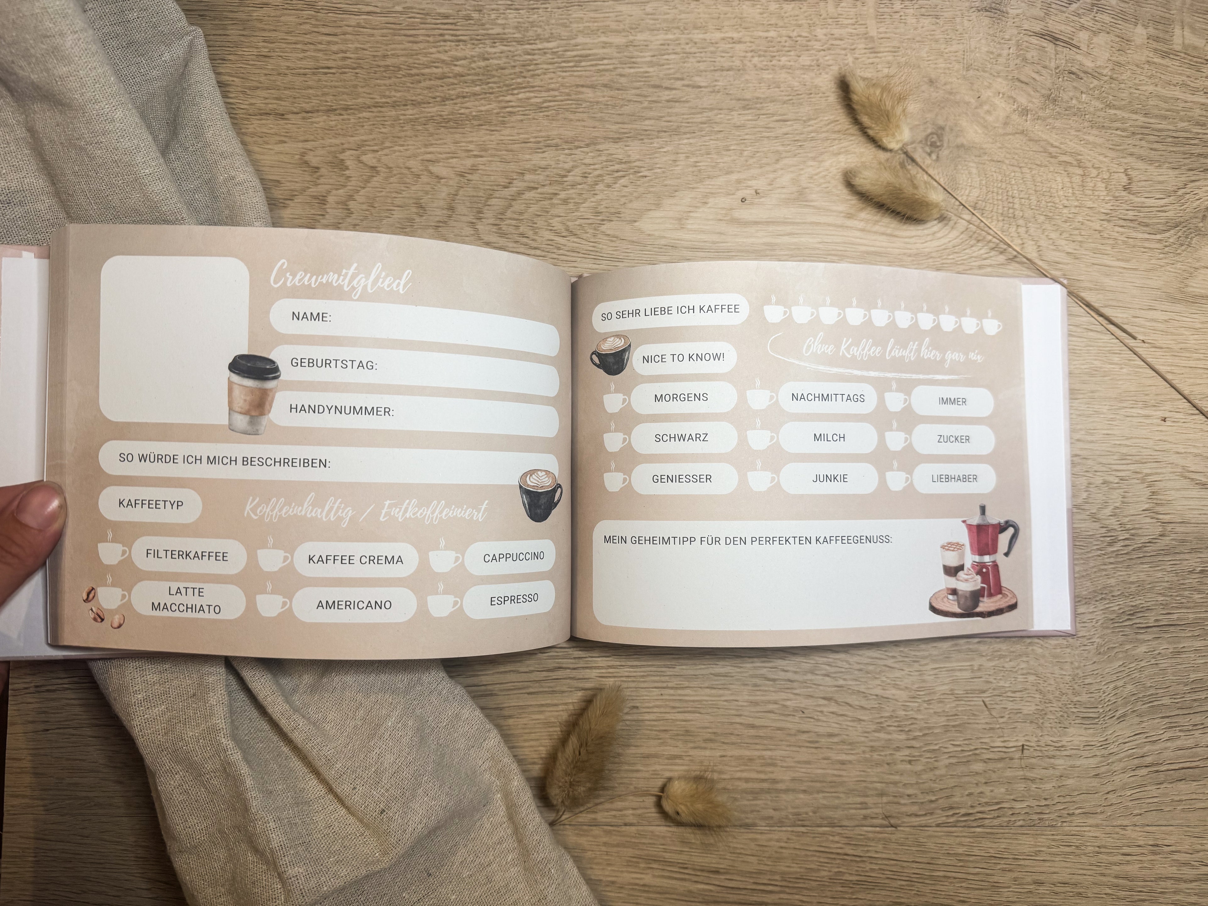 Meine Kaffeecrew, Freundebuch für Erwachsene, Geschenk für Kaffeejunkies, lustiges Geschenk, Kaffee Geschenk, Freundebuch Kollegen