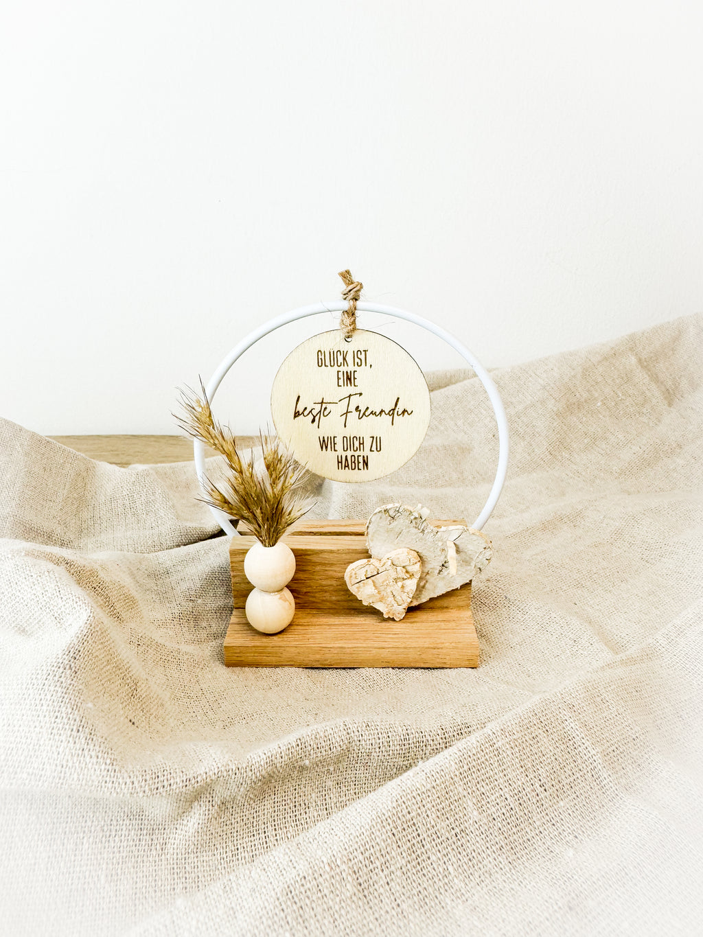 Geschenk für beste Freundin und besten Freund - Handgefertigte Holzdeko 'Glück ist eine Freundin/einen Freund wie dich zu haben'