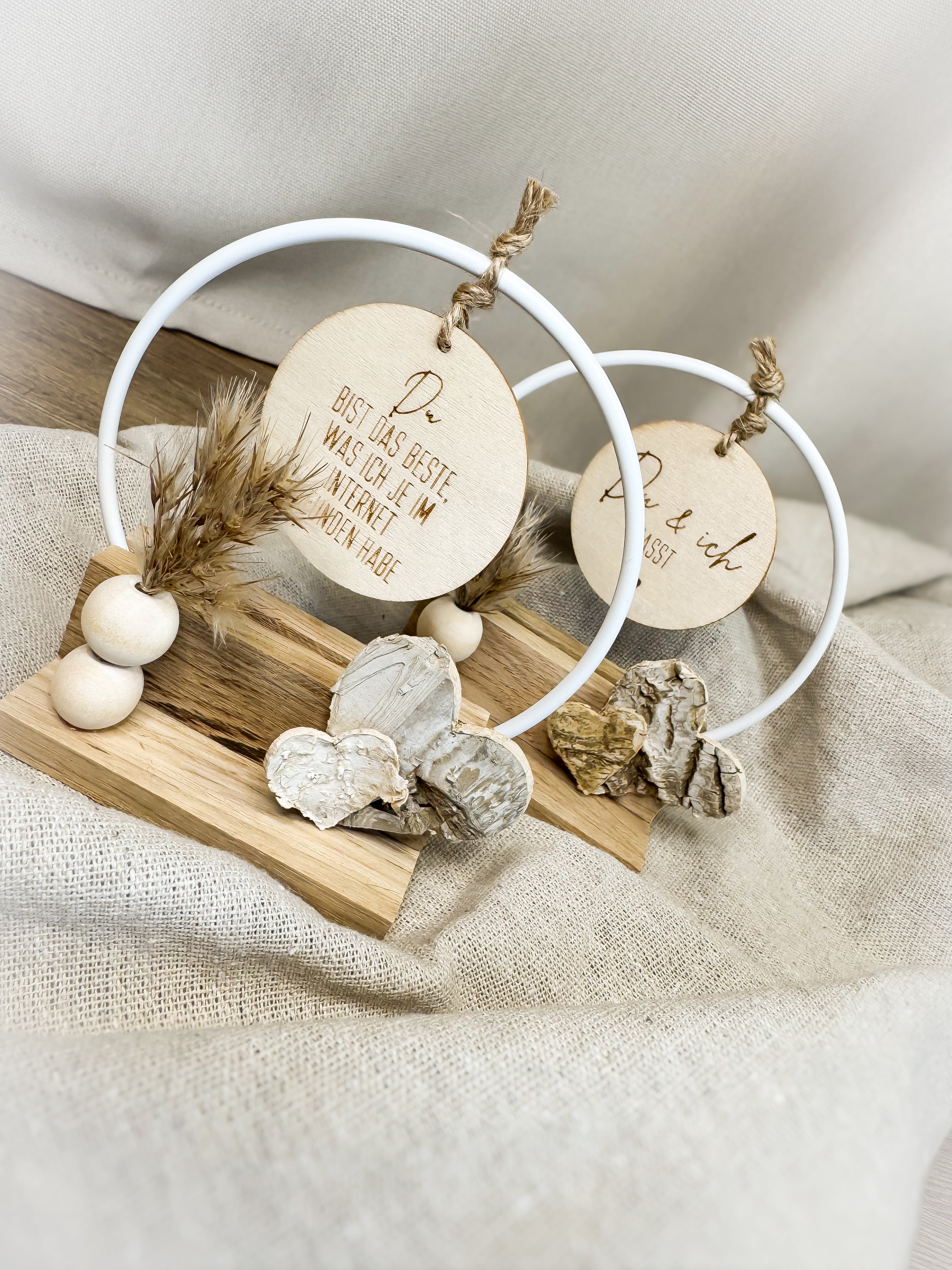 Geschenk zum Valentinstag - Ich liebe dich - Handgefertigte Mini-Tischdeko für Paare