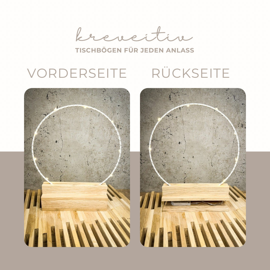 Geschenk für Erzieherin - Handgefertigter Tischbogen 'Erzieherin mit Herz', personalisierbar mit Licht