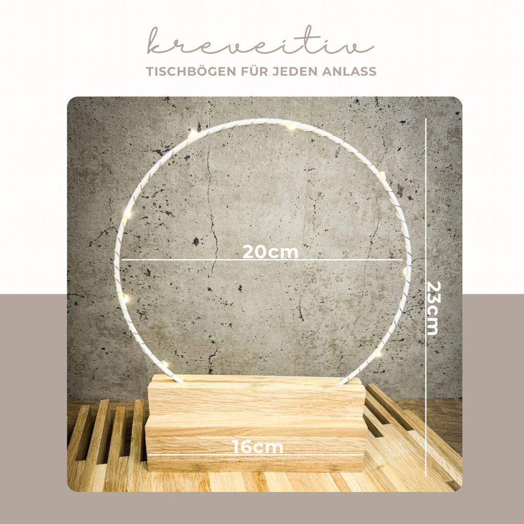 Geschenk für Erzieherin - Handgefertigter Tischbogen 'Erzieherin mit Herz', personalisierbar mit Licht